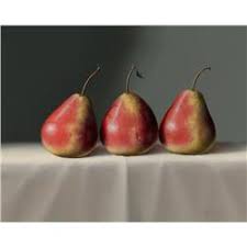 3 Pears on a tablecloth